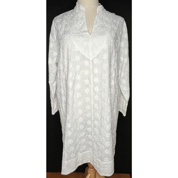 Soft Surroundings women's tunic dress textured 3/4 sleeve knee length pockets 3X - Picture 1 of 15